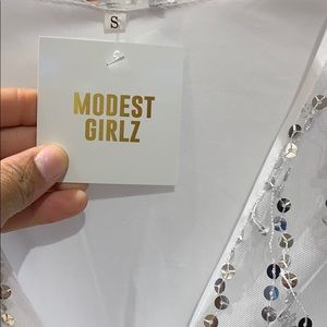 White Sequin dress/blouse